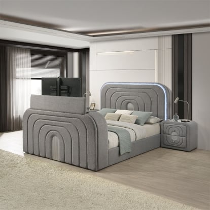 Acme Shelyn EK Bed with LED, TV Stand, Fireplace & Bluetooth Model BD05651EK