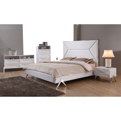 LA Furniture Queen Candid Modern White Bedroom Set VGVCBD1109-SET-Q Contemporary Style by Vig Furnitrue Number 73313 Catch Home Goods