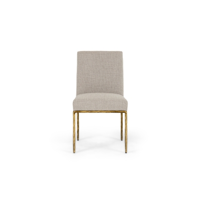 Modrest Beasley Modern Beige Linen + Brass Dining Chair Beige Dining Chair 81805 VGMY-3756-BGE