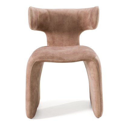 Modrest Bergman Modern Light Brown Velvet Dining Chair Tan Dining Chair 82762 VGEU-MC-7513CH-BRN