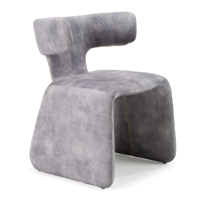 Modrest Bergman Modern Grey-Blue Velvet Dining Chair Grey Dining Chair 82763 VGEU-MC-7513CH-GRY