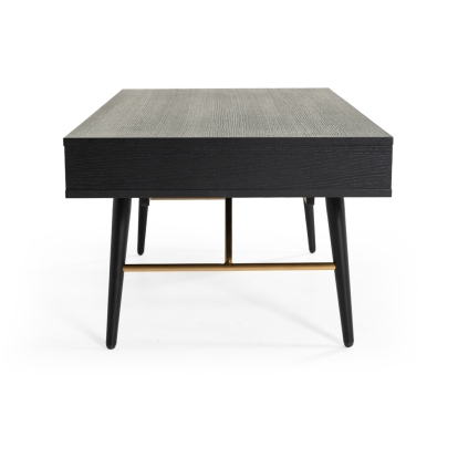 Modrest Billy Modern Black Oak & Gold Coffee Table Black Coffee Table 74858 VGDWJ5705