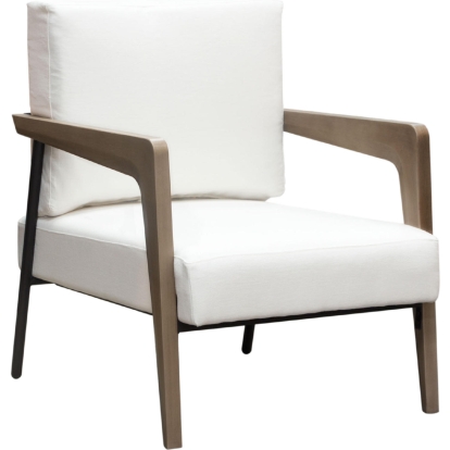 Diamond Sofa BLAIRCHWH Blair Accent Chair White Fabric Wood Iron