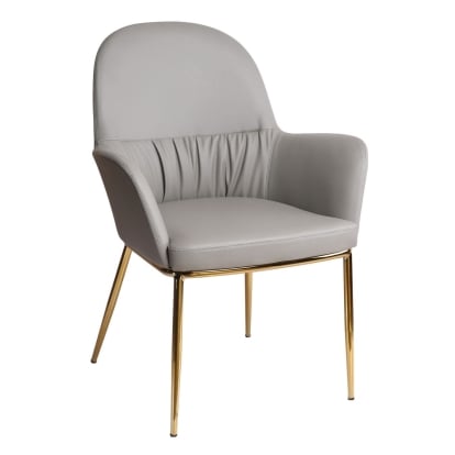 LA Furniture Blanton Modern Grey Leatherette & Gold Accent Chair VGOBTY148-GRY-CH Contemporary Style by Vig Furnitrue Number 79034 Catch Home Goods