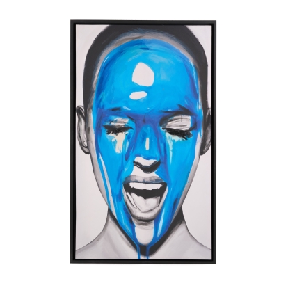 Modrest Blue Woman- Modern 35" X 59" Painting Blue Painting 81947 VGVA-C02301