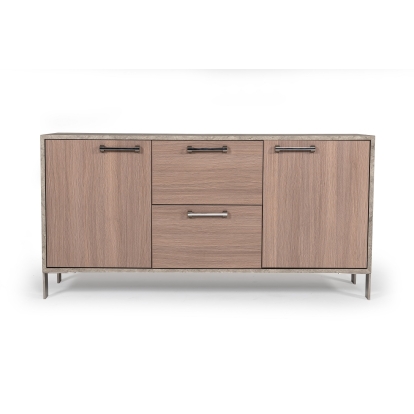 Nova Domus Boston Modern Brown Oak & Faux Concrete Office File Cabinet Grey Buffet 75560 VGANBOSTON-FC