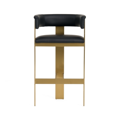 Modrest Boswell Modern Black + Matte Gold Barstool Black Bar Stool 81228 VGRH-RHS-BS-158-BLKGLD