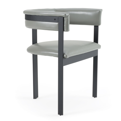 Modrest Boswell Modern Grey Faux Leather + Black Dining Chair Grey Dining Chair 82662 VGRH-RHS-DC-158-GRYBLK