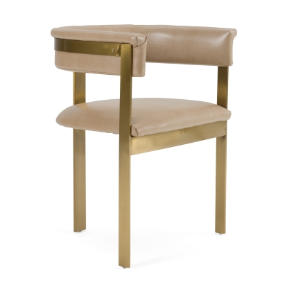 Modrest Boswell Modern Brown Faux Leather + Gold Dining Chair Brown Dining Chair 82665 VGRH-RHS-DC-158-BRNGLD