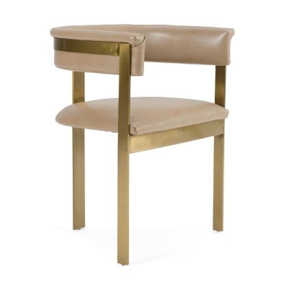 LA Furniture Boswell Modern Brown Faux Leather + Gold Dining Chair VGRH-RHS-DC-158-BRNGLD Contemporary Style by Vig Furnitrue Number 82665 Catch Home Goods