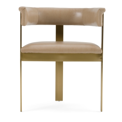 Modrest Boswell Modern Brown Faux Leather + Gold Dining Chair Brown Dining Chair 82665 VGRH-RHS-DC-158-BRNGLD