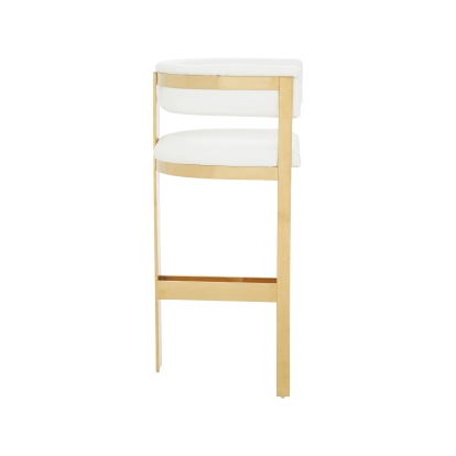 Modrest Boswell Modern White + Gold Barstool White Bar Stool 79374 VGRHBOSWELL-WHT-BS