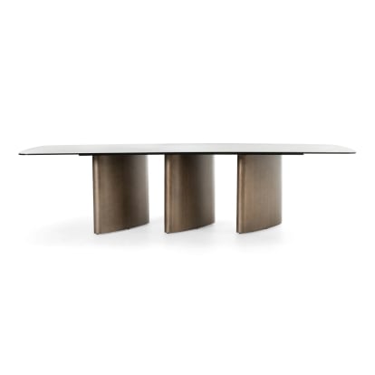 LA Furniture Bounty Modern White Ceramic + Antique Brass Dining Table VGFA-DT2015 Contemporary Style by Vig Furnitrue Number 83078 Catch Home Goods
