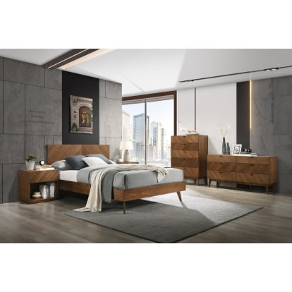 LA Furniture Kamela -Modern Walnut EK Bedroom Set VGMA-BR-128-SET-EK Contemporary Style by Vig Furnitrue Number 80179 Catch Home Goods