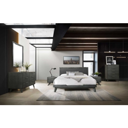 LA Furniture Queen Soria Modern Grey Wash Bedroom Set VGMA-BR-32-GRY-SET-Q Contemporary Style by Vig Furnitrue Number 75937 Catch Home Goods