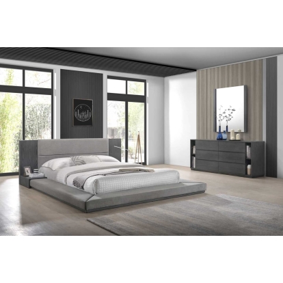 LA Furniture Queen Jagger Modern Grey Bedroom Set VGMABR-55-GRY-SET-Q Contemporary Style by Vig Furnitrue Number 76048 Catch Home Goods