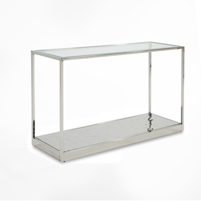 Modrest Braxton Contemporary Clear Wave Glass Console Table Console Table 81014 VGGMST-1676-CON