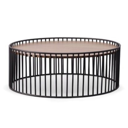 LA Furniture Bronson Modern Walnut & Black Round Coffee Table VGMAMIT-5224-COF Contemporary Style by Vig Furnitrue Number 75434 Catch Home Goods