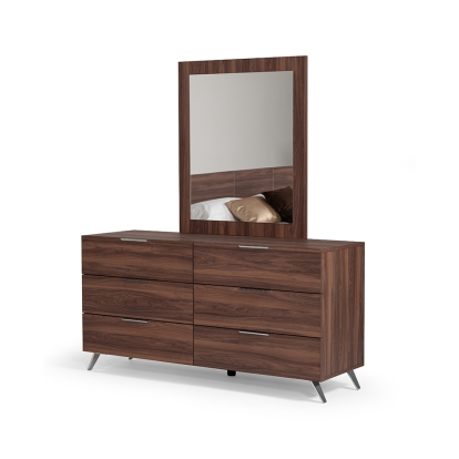 Nova Domus Brooklyn Italian Modern Walnut Mirror Walnut Mirror 76001 VGACBROOKLYN-MIR
