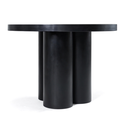Modrest Bruni Modern Black Concrete Round Dining Table Black Dining Table 81840 VGGR-623810-BLK