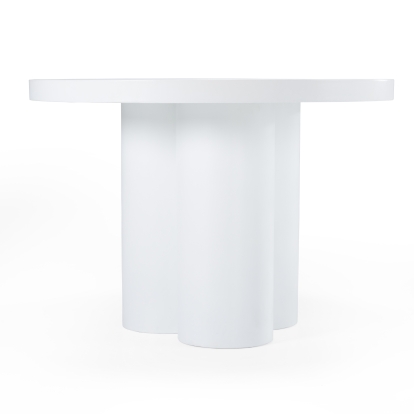 Modrest Bruni Modern White Concrete Round Dining Table White Dining Table 81841 VGGR-623810-WHT