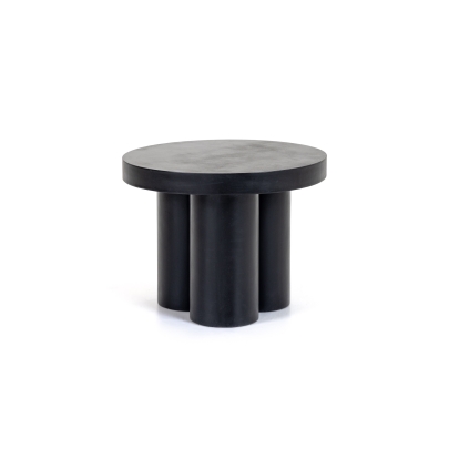 Modrest Bruni Modern Black Concrete End Table Black End Table 81844 VGGR-623860-BLK