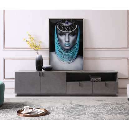 Modrest Buckley Modern Grey Crackle TV Stand Gray TV Stand 78086 VGVCTV2003-GRY-TV