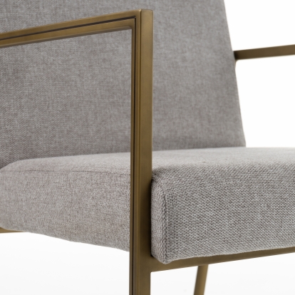 LA Furniture Burnham Modern Light Grey & Brass Arm Dining Chair VGGA-6960CH-1-WHT-B-DC Contemporary Style by Vig Furnitrue Number 79753 Catch Home Goods
