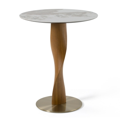 Modrest Calvary Mid-Century Modern Ceramic + Walnut Bar Table Walnut Bar Table 82758 VGCS-BT-22100-WAL
