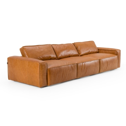 Divani Casa Cambria Modern Cognac Leather Sofa Cognac Sofa 83184 VGKK-KF.1123-SOFA-M2832