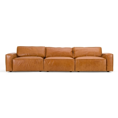 Divani Casa Cambria Modern Cognac Leather Sofa Cognac Sofa 83184 VGKK-KF.1123-SOFA-M2832