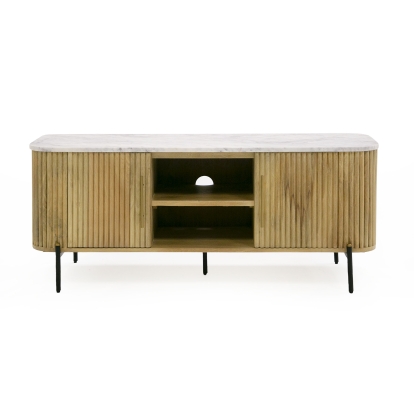 Modrest Cambridge White Marble & Mango TV Stand White TV Stand 80524 VGEDRID118002-TV