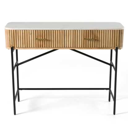 Modrest Cambridge White Marble & Mango Vanity Table Oak Vanity 82269 VGED-RID111114