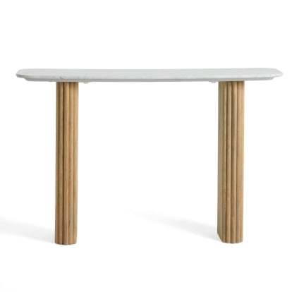 LA Furniture Cambridge White Marble & Mango Console Table VGEDRID112007-CON Contemporary Style by Vig Furnitrue Number 80528|80528A Catch Home Goods