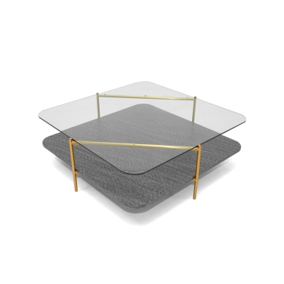 Modrest Cari Glam Gold + Glass Coffee Table Gold Coffee Table 79529 VGODLZ-247RC-GOLD-CT