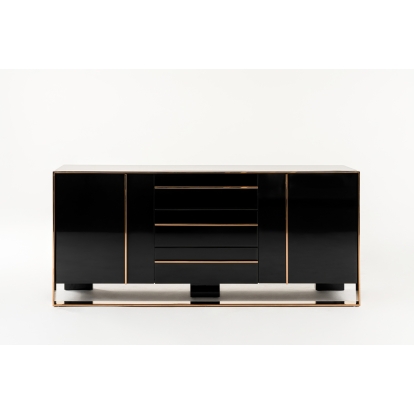 Nova Domus Cartier Modern Black & Rosegold Buffet Black Buffet 73248 VGVCG-A002