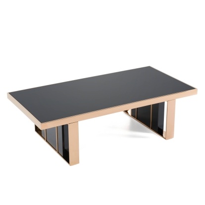 Nova Domus Cartier Modern Black & Rosegold Coffee Table Black Coffee Table 74329 VGVCCT-A002