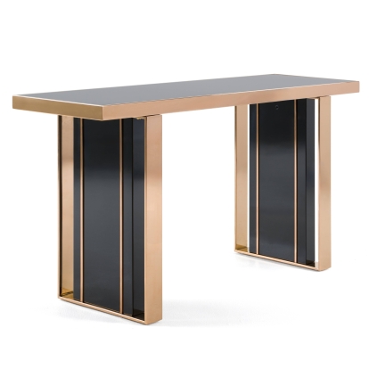 Nova Domus Cartier Modern Black & Rosegold Console Table Black Console Table 74330 VGVCK-A002