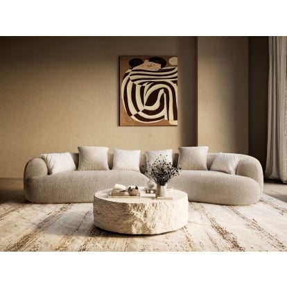 VIG Furniture Trevor Modern Tan Fabric Curved Sectional Sofa