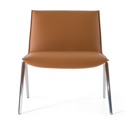 Modrest Cedric Modern Camel Vegan Leather Accent Chair Camel Accent Chair 82216 VGFU-F2313-CML