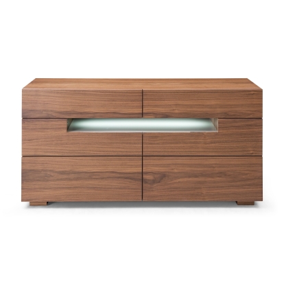 Modrest Ceres Contemporary LED Walnut Dresser Walnut Dresser 77925 VGWCCG05D-WAL-DRS