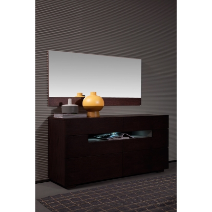 Modrest Ceres Modern Brown Oak Bedroom Mirror Brown Mirror 14672 VGWCCG05M-WNG