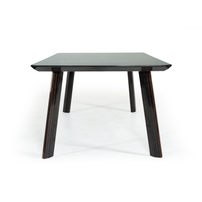 Modrest Chadwick Modern Ebony & Rosegold Dining Table Ebony Dining Table 74891 VGHB297T3-EBN