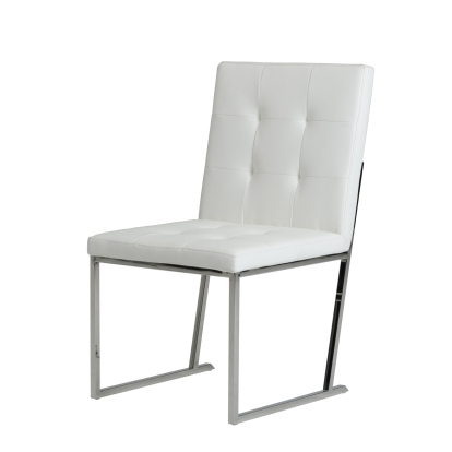 Click Modern White Leatherette Dining Chair (Set of 2) White Dining Chair 17287Z VGVCB808-WHT