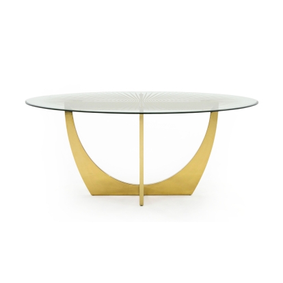 Modrest Chambers Glass & Gold Dining Table Gold Dining Table 79741 VGGM-DT-DOLORES-DT