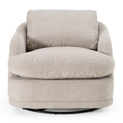 Divani Casa Chantry Modern Grey Sand Fabric Swivel Accent Chair Grey Accent Chair 83257 VGKK-KF.8592-CHR-SAND