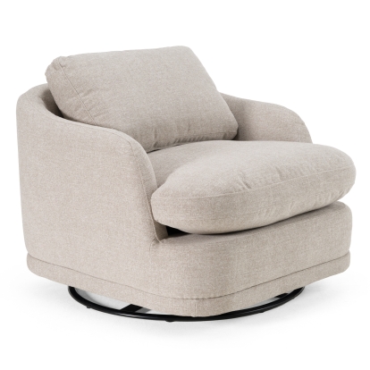 Divani Casa Chantry Modern Grey Sand Fabric Swivel Accent Chair Grey Accent Chair 83257 VGKK-KF.8592-CHR-SAND