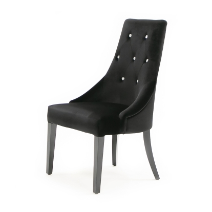 A&X Charlotte Black Velour Dining Chair (Set of 2) Black Dining Chair 70683Z VGUNAA031