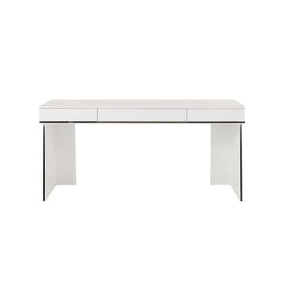 Modrest Chelsey- Modern White and Stainless Steel Desk White Desk 79838 VGBB-MQ2102-W-D