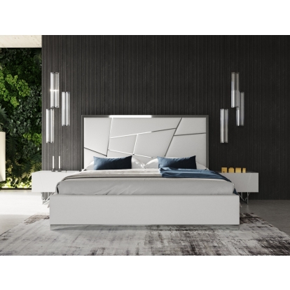 Modrest Chrysler Modern White 4-Piece Bedroom Set White Bedroom Set 85651|85652 VGVCBD8978-4PCSET-WHT